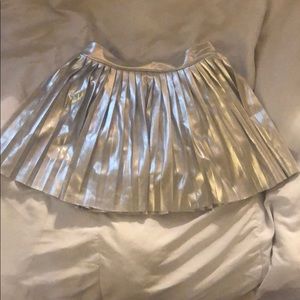 Cute Girls Metallic Silver Skirt